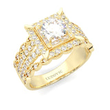 British Style Moissanite Engagement Ring ( Yellow Gold 14k )