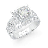 British Style Moissanite Cocktail Ring Platinum-Plated Silver