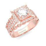 British Style Moissanite Engagement Ring ( Rose Gold 14k )