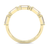 la Tiare Illustre Moissanite Wedding Band ( Yellow Gold )