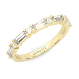 la Tiare Illustre Moissanite Wedding Band ( Yellow Gold )