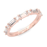 la Tiare Illustre Moissanite Wedding Band ( Rose Gold )