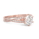 The Detour Moissanite Engagement Ring ( Rose Gold 14K )