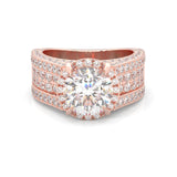 Fourfold Stones Halo Moissanite ( Rose Gold 14K )