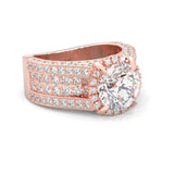 Fourfold Stones Halo Moissanite ( Rose Gold 14K )