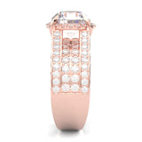 Fourfold Stones Halo Moissanite ( Rose Gold 14K )