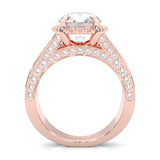 Fourfold Stones Halo Moissanite ( Rose Gold 14K )