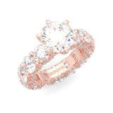 Supernova II - Ludovic Moissanite Ring (3-Carat Main Stone) ( Rose Gold 14K )