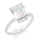Luxurious Hidden Halo Emerald-Cut Lab-Grown Diamond Ring (14k Solid Gold)