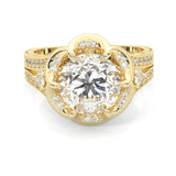 The Angel Belle Moissanite Engagement Ring ( Yellow Gold 14k )