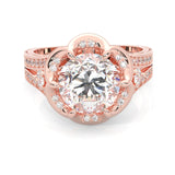 The Angel Belle Moissanite Engagement Ring ( Rose Gold 14k )