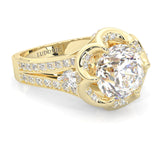 The Angel Belle Moissanite Engagement Ring ( Yellow Gold 14k )