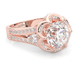 The Angel Belle Moissanite Engagement Ring ( Rose Gold 14k )