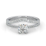 The Curved Swan Moissanite Wedding Set