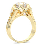The Angel Belle Moissanite Engagement Ring ( Yellow Gold 14k )