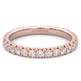 The Classic Moissanite Wedding Band II  ( Rose Gold )