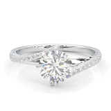 Luna Arc Moissanite Engagement Ring (14k Solid Gold)