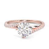 Luna Arc Moissanite Engagement Ring (Rose Gold 14k)