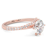 Luna Arc Moissanite Engagement Ring (Rose Gold 14k)