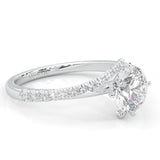 Luna Arc Moissanite Engagement Ring (14k Solid Gold)