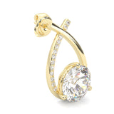 Cross Stud Earrings ( Yellow Gold 14k )