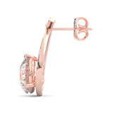 Cross Stud Earrings ( Rose Gold 14k )