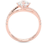 Luna Arc Moissanite Engagement Ring (Rose Gold 14k)