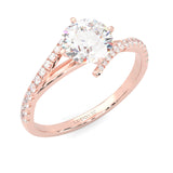 Luna Arc Moissanite Engagement Ring (Rose Gold 14k)