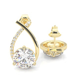 Cross Stud Earrings ( Yellow Gold 14k )