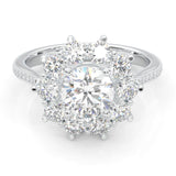 Passion Flower Engagement Ring (14k Solid Gold)