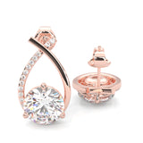 Cross Stud Earrings ( Rose Gold 14k )