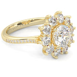 Passion Flower Engagement Ring ( Yellow Gold 14k)