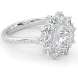 Passion Flower Engagement Ring (14k Solid Gold)