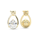 Cross Stud Earrings ( Yellow Gold 14k )