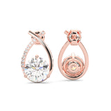 Cross Stud Earrings ( Rose Gold 14k )