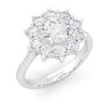 Passion Flower Engagement Ring (14k Solid Gold)