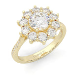 Passion Flower Engagement Ring ( Yellow Gold 14k)