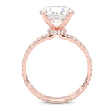 Dual Band - Hidden Halo Moissanite Engagement Ring (Rose Gold 14K )