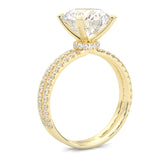 Dual Band - Hidden Halo Moissanite Engagement Ring (Yellow Gold 14K )