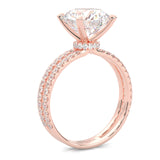 Dual Band - Hidden Halo Moissanite Engagement Ring (Rose Gold 14K )