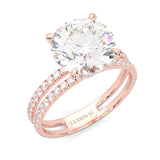 Dual Band - Hidden Halo Moissanite Engagement Ring (Rose Gold 14K )
