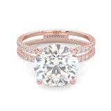 Dual Band - Hidden Halo Moissanite Engagement Ring (Rose Gold 14K )