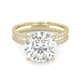 Dual Band - Hidden Halo Moissanite Engagement Ring (Yellow Gold 14K )