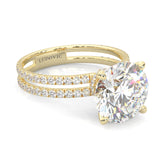Dual Band - Hidden Halo Moissanite Engagement Ring (Yellow Gold 14K )
