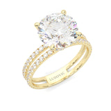 Dual Band - Hidden Halo Moissanite Engagement Ring (Yellow Gold 14K )