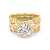 le Sautoir de Pureté Moissanite Wedding Set (Yellow 14k Solid Gold)