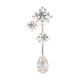 Royal Pear Drop Earrings ( Rose Gold 14k )