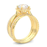 le Sautoir de Pureté Moissanite Wedding Set (Yellow 14k Solid Gold)