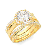 le Sautoir de Pureté Moissanite Wedding Set (Yellow 14k Solid Gold)