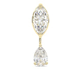 Marquise & Pear Drop Earrings  ( Yellow Gold 14k )